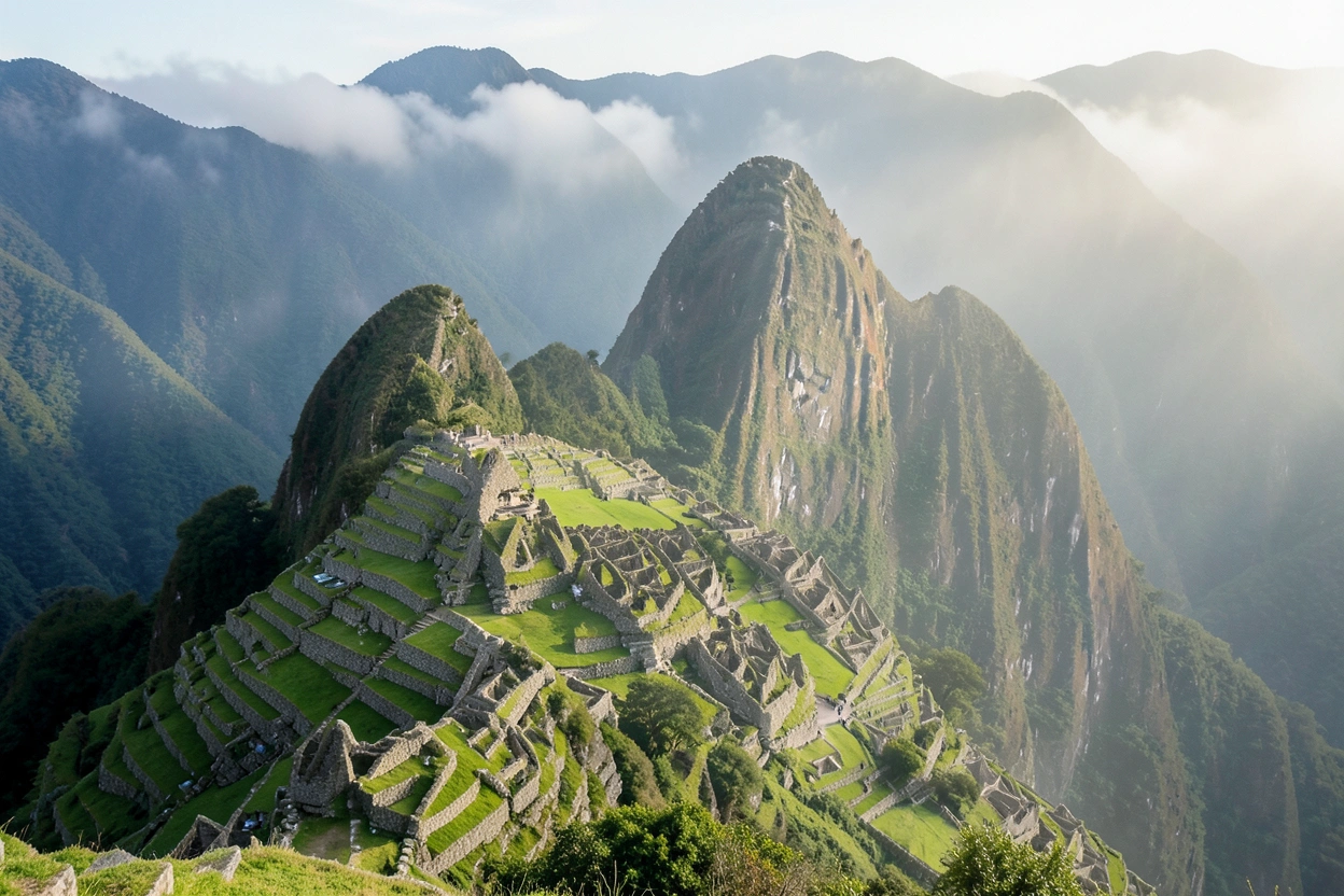Ruines du Machu Picchu dans la Vallée Sacrée, Pérou