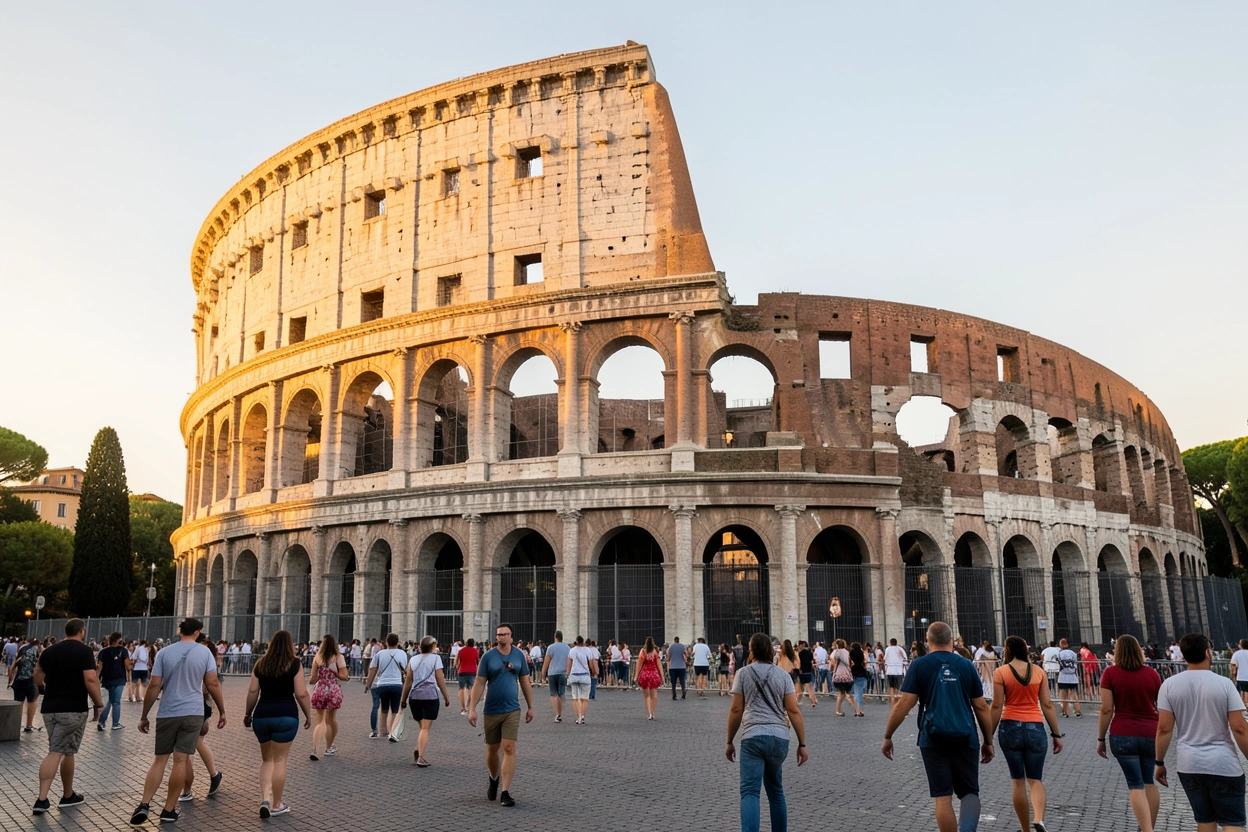 Colisée de Rome au coucher du soleil